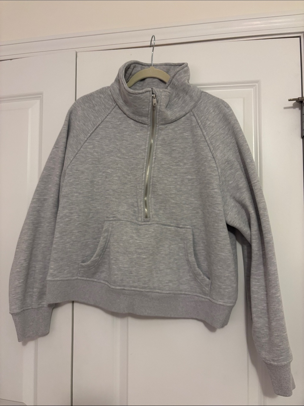 Light Gray Half-Zip Pullover Hoodie